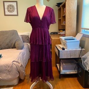 Chelsea 29 three tiered purple dress